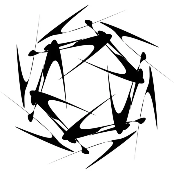 Abstrakt Cirkulär Teckning Amorfa Nonfigurativa Konstnärliga Element Form Virvel Virvel — Stock vektor