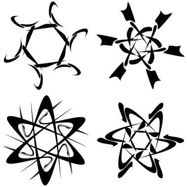 Soyut dairesel çizim. Şekilsiz, şekilsiz, sanatsal element, şekil. Girdap, girdap, girdap, girdap motifi ve mandala - stok vektör illüstrasyonu, klip-sanat grafikleri