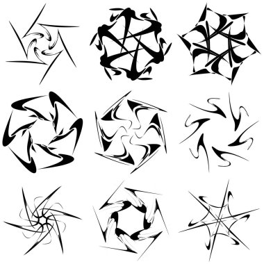 Soyut dairesel çizim. Şekilsiz, şekilsiz, sanatsal element, şekil. Girdap, girdap, girdap, girdap motifi ve mandala - stok vektör illüstrasyonu, klip-sanat grafikleri