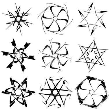 Soyut dairesel çizim. Şekilsiz, şekilsiz, sanatsal element, şekil. Girdap, girdap, girdap, girdap motifi ve mandala - stok vektör illüstrasyonu, klip-sanat grafikleri