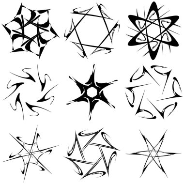 Soyut dairesel çizim. Şekilsiz, şekilsiz, sanatsal element, şekil. Girdap, girdap, girdap, girdap motifi ve mandala - stok vektör illüstrasyonu, klip-sanat grafikleri