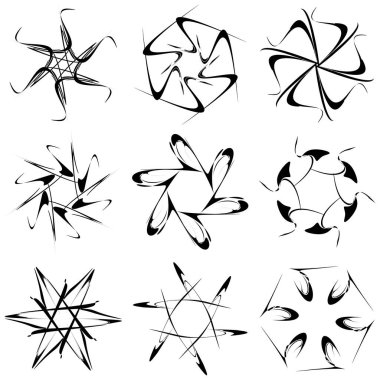 Soyut dairesel çizim. Şekilsiz, şekilsiz, sanatsal element, şekil. Girdap, girdap, girdap, girdap motifi ve mandala - stok vektör illüstrasyonu, klip-sanat grafikleri