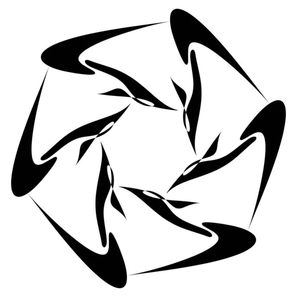Abstrakt Cirkulär Teckning Amorfa Nonfigurativa Konstnärliga Element Form Virvel Virvel — Stock vektor