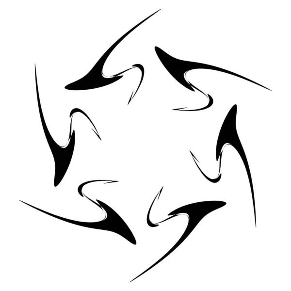 摘要圆形绘图 非形象化的艺术元素 涡旋和曼陀罗 鱼群矢量图解 剪贴画 — 图库矢量图片