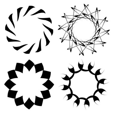 Soyut dairesel çizim. Şekilsiz, şekilsiz, sanatsal element, şekil. Girdap, girdap, girdap, girdap motifi ve mandala - stok vektör illüstrasyonu, klip-sanat grafikleri