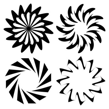 Soyut dairesel çizim. Şekilsiz, şekilsiz, sanatsal element, şekil. Girdap, girdap, girdap, girdap motifi ve mandala - stok vektör illüstrasyonu, klip-sanat grafikleri