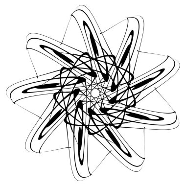 Soyut dairesel çizim. Şekilsiz, şekilsiz, sanatsal element, şekil. Girdap, girdap, girdap, girdap motifi ve mandala - stok vektör illüstrasyonu, klip-sanat grafikleri