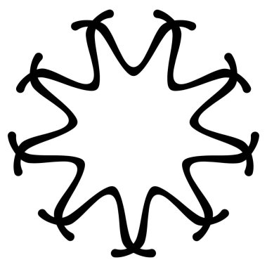 Soyut dairesel çizim. Şekilsiz, şekilsiz, sanatsal element, şekil. Girdap, girdap, girdap, girdap motifi ve mandala - stok vektör illüstrasyonu, klip-sanat grafikleri