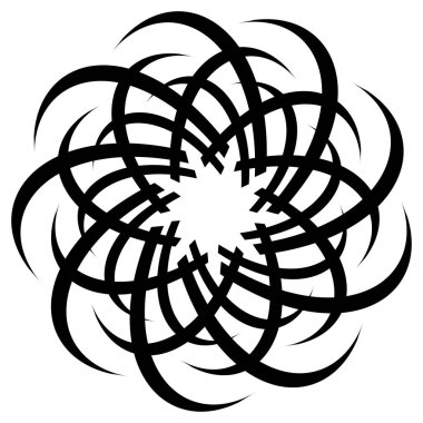 Soyut dairesel çizim. Şekilsiz, şekilsiz, sanatsal element, şekil. Girdap, girdap, girdap, girdap motifi ve mandala - stok vektör illüstrasyonu, klip-sanat grafikleri