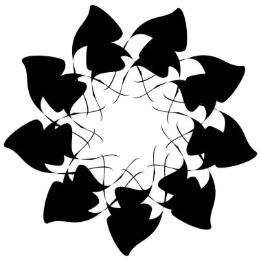 Soyut dairesel çizim. Şekilsiz, şekilsiz, sanatsal element, şekil. Girdap, girdap, girdap, girdap motifi ve mandala - stok vektör illüstrasyonu, klip-sanat grafikleri