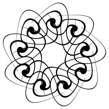 Soyut dairesel çizim. Şekilsiz, şekilsiz, sanatsal element, şekil. Girdap, girdap, girdap, girdap motifi ve mandala - stok vektör illüstrasyonu, klip-sanat grafikleri