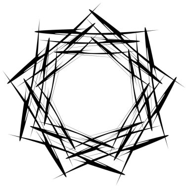 Soyut dairesel çizim. Şekilsiz, şekilsiz, sanatsal element, şekil. Girdap, girdap, girdap, girdap motifi ve mandala - stok vektör illüstrasyonu, klip-sanat grafikleri