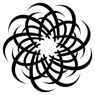 Soyut dairesel çizim. Şekilsiz, şekilsiz, sanatsal element, şekil. Girdap, girdap, girdap, girdap motifi ve mandala - stok vektör illüstrasyonu, klip-sanat grafikleri