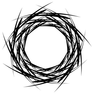 Soyut dairesel çizim. Şekilsiz, şekilsiz, sanatsal element, şekil. Girdap, girdap, girdap, girdap motifi ve mandala - stok vektör illüstrasyonu, klip-sanat grafikleri