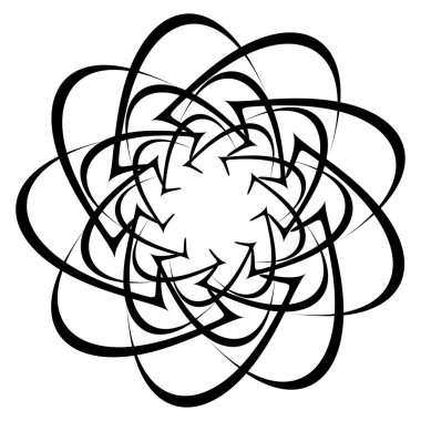 Soyut dairesel çizim. Şekilsiz, şekilsiz, sanatsal element, şekil. Girdap, girdap, girdap, girdap motifi ve mandala - stok vektör illüstrasyonu, klip-sanat grafikleri