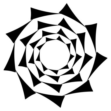 Soyut dairesel çizim. Şekilsiz, şekilsiz, sanatsal element, şekil. Girdap, girdap, girdap, girdap motifi ve mandala - stok vektör illüstrasyonu, klip-sanat grafikleri