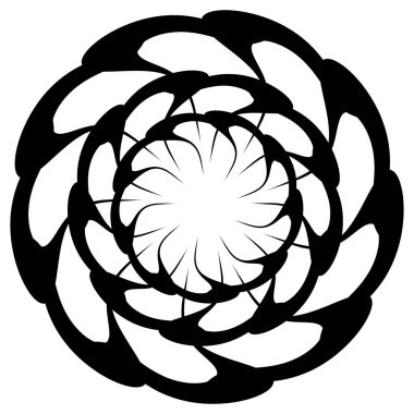 Soyut dairesel çizim. Şekilsiz, şekilsiz, sanatsal element, şekil. Girdap, girdap, girdap, girdap motifi ve mandala - stok vektör illüstrasyonu, klip-sanat grafikleri
