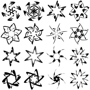 Soyut dairesel çizim. Şekilsiz, şekilsiz, sanatsal element, şekil. Girdap, girdap, girdap, girdap motifi ve mandala - stok vektör illüstrasyonu, klip-sanat grafikleri