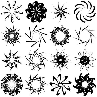 Soyut dairesel çizim. Şekilsiz, şekilsiz, sanatsal element, şekil. Girdap, girdap, girdap, girdap motifi ve mandala - stok vektör illüstrasyonu, klip-sanat grafikleri