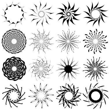 Soyut dairesel çizim. Şekilsiz, şekilsiz, sanatsal element, şekil. Girdap, girdap, girdap, girdap motifi ve mandala - stok vektör illüstrasyonu, klip-sanat grafikleri