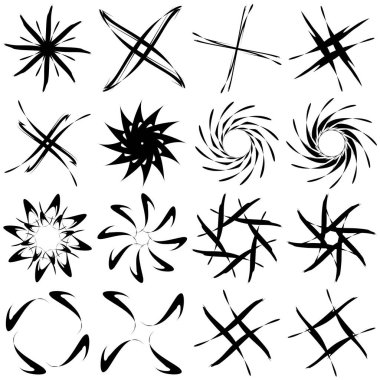 Soyut dairesel çizim. Şekilsiz, şekilsiz, sanatsal element, şekil. Girdap, girdap, girdap, girdap motifi ve mandala - stok vektör illüstrasyonu, klip-sanat grafikleri