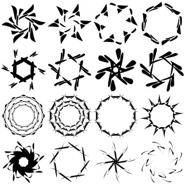 Soyut dairesel çizim. Şekilsiz, şekilsiz, sanatsal element, şekil. Girdap, girdap, girdap, girdap motifi ve mandala - stok vektör illüstrasyonu, klip-sanat grafikleri