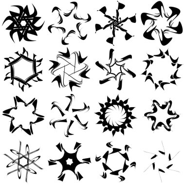 Soyut dairesel çizim. Şekilsiz, şekilsiz, sanatsal element, şekil. Girdap, girdap, girdap, girdap motifi ve mandala - stok vektör illüstrasyonu, klip-sanat grafikleri