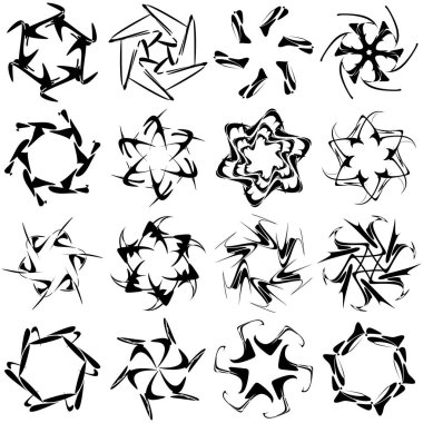 Soyut dairesel çizim. Şekilsiz, şekilsiz, sanatsal element, şekil. Girdap, girdap, girdap, girdap motifi ve mandala - stok vektör illüstrasyonu, klip-sanat grafikleri