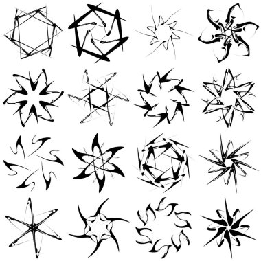 Soyut dairesel çizim. Şekilsiz, şekilsiz, sanatsal element, şekil. Girdap, girdap, girdap, girdap motifi ve mandala - stok vektör illüstrasyonu, klip-sanat grafikleri