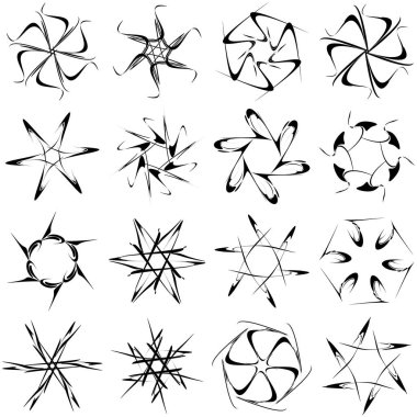 Soyut dairesel çizim. Şekilsiz, şekilsiz, sanatsal element, şekil. Girdap, girdap, girdap, girdap motifi ve mandala - stok vektör illüstrasyonu, klip-sanat grafikleri