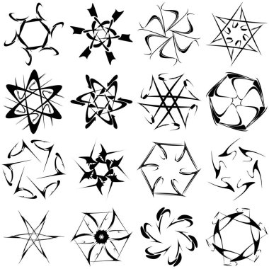 Soyut dairesel çizim. Şekilsiz, şekilsiz, sanatsal element, şekil. Girdap, girdap, girdap, girdap motifi ve mandala - stok vektör illüstrasyonu, klip-sanat grafikleri