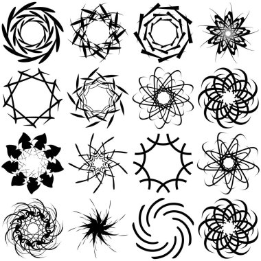 Soyut dairesel çizim. Şekilsiz, şekilsiz, sanatsal element, şekil. Girdap, girdap, girdap, girdap motifi ve mandala - stok vektör illüstrasyonu, klip-sanat grafikleri