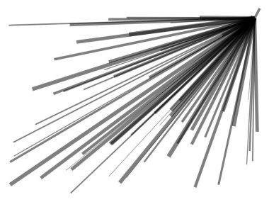 Radikal, dinamik çizgiler yayıyor. Soyut patlama, patlama. Işınlar, ışınlar monokrom yıldız patlaması, güneş patlaması - stok vektör illüstrasyonu, klip- sanat grafikleri