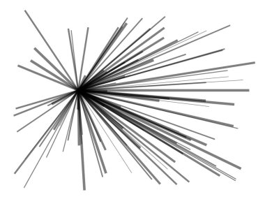 Radikal, dinamik çizgiler yayıyor. Soyut patlama, patlama. Işınlar, ışınlar monokrom yıldız patlaması, güneş patlaması - stok vektör illüstrasyonu, klip- sanat grafikleri