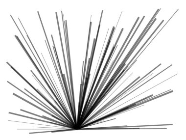 Radikal, dinamik çizgiler yayıyor. Soyut patlama, patlama. Işınlar, ışınlar monokrom yıldız patlaması, güneş patlaması - stok vektör illüstrasyonu, klip- sanat grafikleri