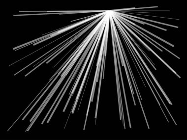 Radikal, dinamik çizgiler yayıyor. Soyut patlama, patlama. Işınlar, ışınlar monokrom yıldız patlaması, güneş patlaması - stok vektör illüstrasyonu, klip- sanat grafikleri