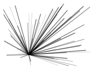 Radikal, dinamik çizgiler yayıyor. Soyut patlama, patlama. Işınlar, ışınlar monokrom yıldız patlaması, güneş patlaması - stok vektör illüstrasyonu, klip- sanat grafikleri