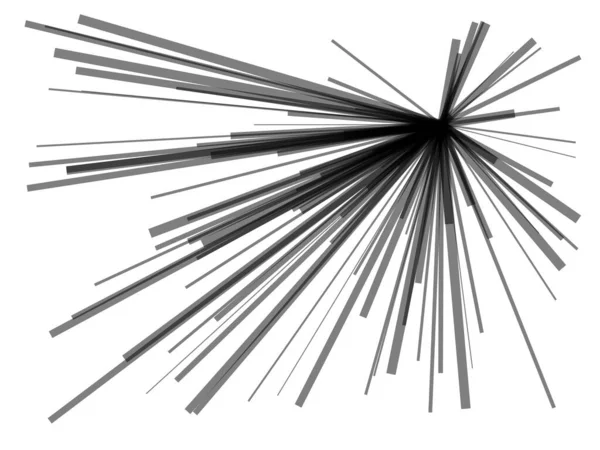 Radiale Dynamische Linien Ausstrahlend Abstrakte Explosion Geplatzt Strahlen Strahlen Monochrom — Stockvektor