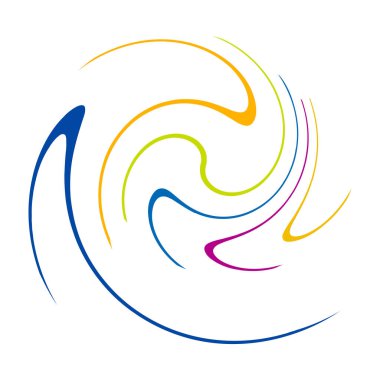 Sarmal, girdap, dönme, volta elementi. Girdap, kasırga etkisi. Dairesel, dairesel dönüş çizgileri - stok vektör illüstrasyonu, klip- sanat grafikleri