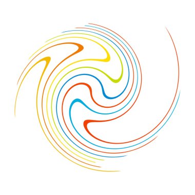 Sarmal, girdap, dönme, volta elementi. Girdap, kasırga etkisi. Dairesel, dairesel dönüş çizgileri - stok vektör illüstrasyonu, klip- sanat grafikleri