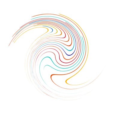 Sarmal, girdap, dönme, volta elementi. Girdap, kasırga etkisi. Dairesel, dairesel dönüş çizgileri - stok vektör illüstrasyonu, klip- sanat grafikleri