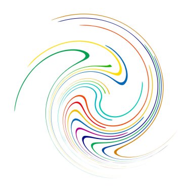 Sarmal, girdap, dönme, volta elementi. Girdap, kasırga etkisi. Dairesel, dairesel dönüş çizgileri - stok vektör illüstrasyonu, klip- sanat grafikleri