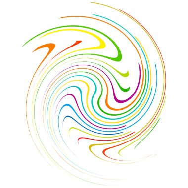 Sarmal, girdap, dönme, volta elementi. Girdap, kasırga etkisi. Dairesel, dairesel dönüş çizgileri - stok vektör illüstrasyonu, klip- sanat grafikleri