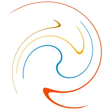 Sarmal, girdap, dönme, volta elementi. Girdap, kasırga etkisi. Dairesel, dairesel dönüş çizgileri - stok vektör illüstrasyonu, klip- sanat grafikleri