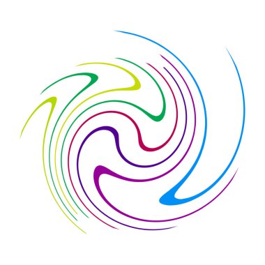 Sarmal, girdap, dönme, volta elementi. Girdap, kasırga etkisi. Dairesel, dairesel dönüş çizgileri - stok vektör illüstrasyonu, klip- sanat grafikleri