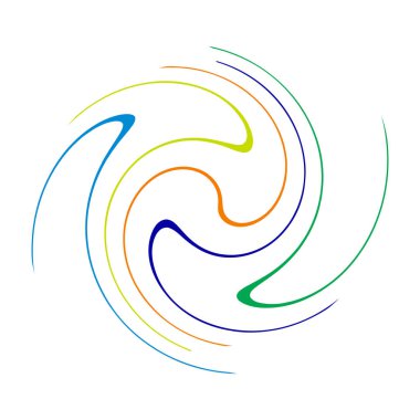 Sarmal, girdap, dönme, volta elementi. Girdap, kasırga etkisi. Dairesel, dairesel dönüş çizgileri - stok vektör illüstrasyonu, klip- sanat grafikleri