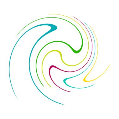 Sarmal, girdap, dönme, volta elementi. Girdap, kasırga etkisi. Dairesel, dairesel dönüş çizgileri - stok vektör illüstrasyonu, klip- sanat grafikleri