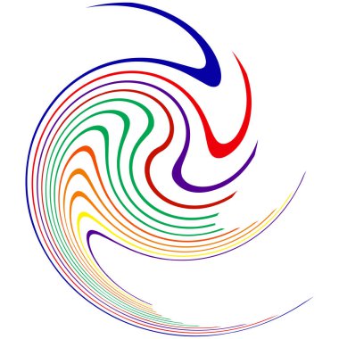 Sarmal, girdap, dönme, volta elementi. Girdap, kasırga etkisi. Dairesel, dairesel dönüş çizgileri - stok vektör illüstrasyonu, klip- sanat grafikleri