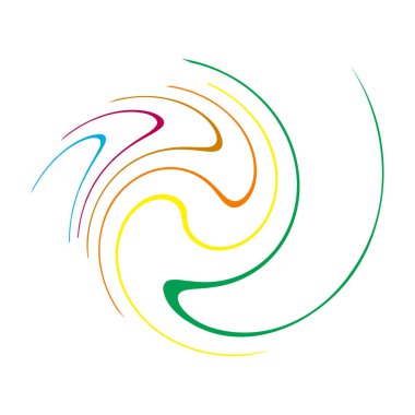 Sarmal, girdap, dönme, volta elementi. Girdap, kasırga etkisi. Dairesel, dairesel dönüş çizgileri - stok vektör illüstrasyonu, klip- sanat grafikleri