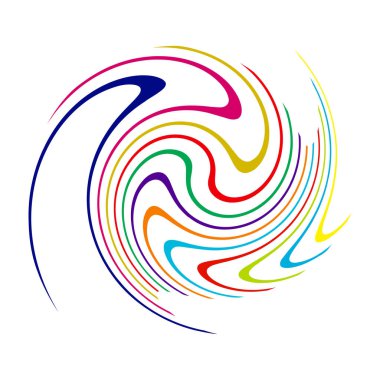 Sarmal, girdap, dönme, volta elementi. Girdap, kasırga etkisi. Dairesel, dairesel dönüş çizgileri - stok vektör illüstrasyonu, klip- sanat grafikleri